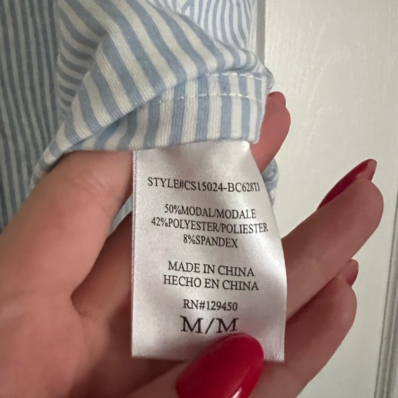 Blue Striped Women's Pajama Set - Picture 4 of 6